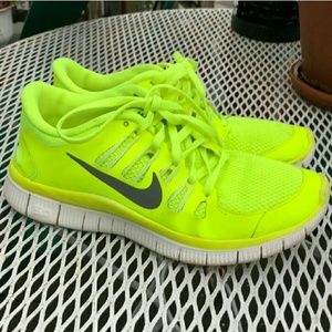 nike free run neon yellow
